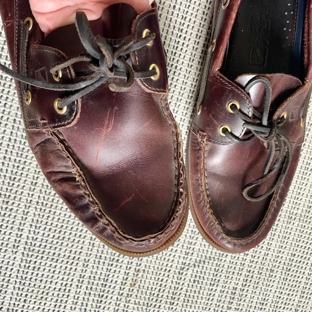 Mahogany Brown Leather Sperry Top Sider Boat Shoes